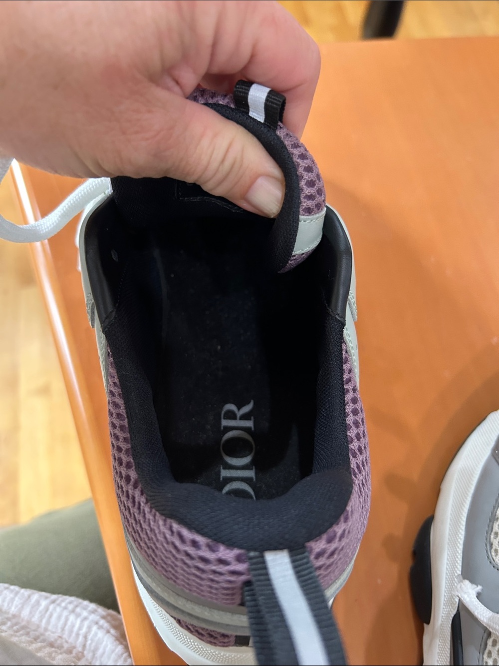 Dior Grey, Lavender & White Mesh Runner Sneakers - Picture 8 of 8